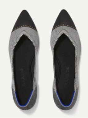 Rothy’s The Point I | Black & White Herringbone | Size 9.5 (Fits 9)